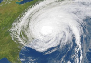 All Ready Delaware. Satellite image of a hurricane.