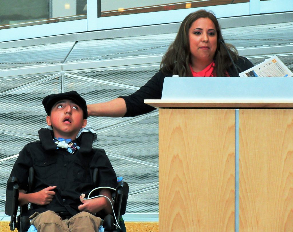 Mother and child with disability