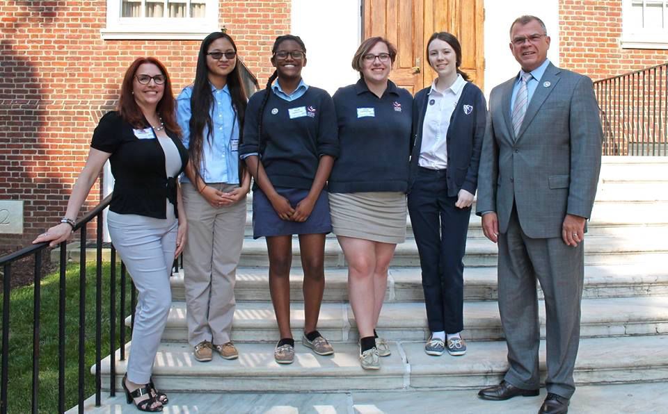 Four Newark Charter School students and their social studies teacher were invited to watch as a bill inspired by their project passed the Delaware House.