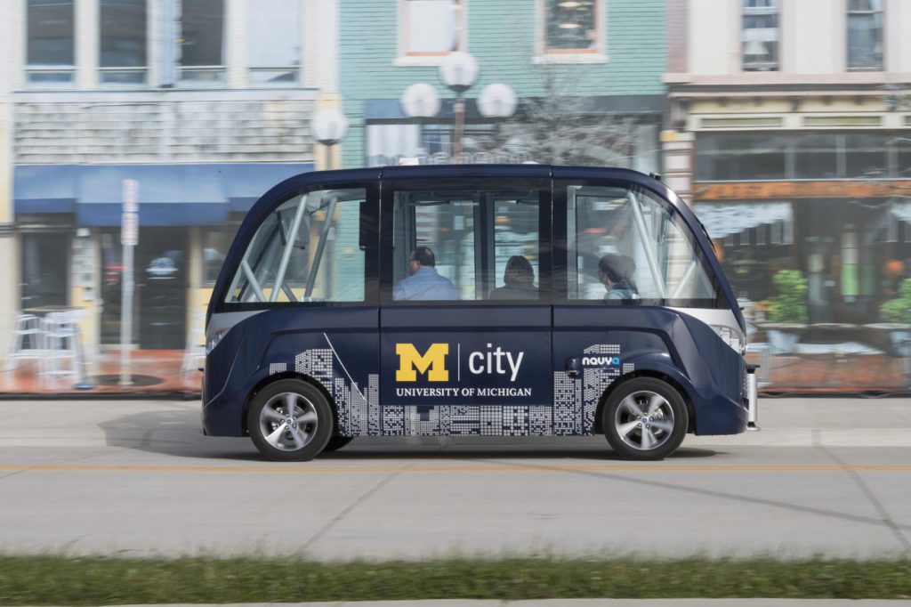 University of MIchigan's driverless shuttle bus