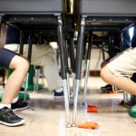 Students at desks in classroom