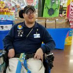 Walmart greeter John Combs has cerebral palsy