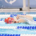 Patricia Pecora, of Dover, competes in a swimming event in the 2019 Special Olympics World Games