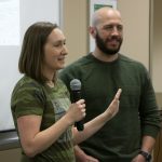 Megan and Josh Desilet speak about their daughter's experience with hippotherapy at CDS's April Lunchtime Learning event