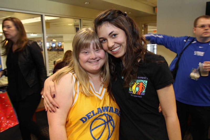 Two female members of organization Best Buddies