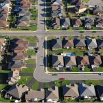 Aerial view of housing development