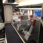 cabin interior of Amtrak’s new Acela Express cars.