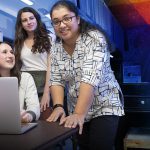 Professor Anjana Bhat with University of Delaware students