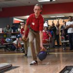 Zach Simpler of the Sussex Riptide rolls a strike during the 2019 Special Olympics Delaware State Bowling Tournament in Dover.