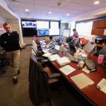Governor John Carney walks through the State Health Operations Center