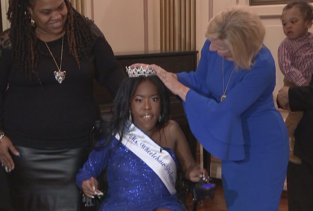Officials crowned TaLisha Grzyg to represent the state at the Ms. Wheelchair America pageant