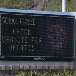 A sign broadcasts the closure of Brandywine High due to the coronavirus pandemic