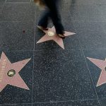 Various stars along the Hollywood Walk of Fame