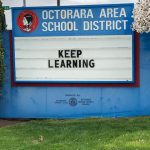 A sign for the rural Octorara Area School District in Pennsylvania, which closed down in March due to the coronavirus disease (COVID-19) outbreak