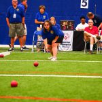 Bocce player Laura Scott, 36, a member of the MOT Tigers, competes in the 2019 Special Olympics Delaware Summer Games.