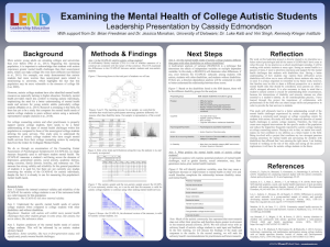Examining the Mental Health of College Autistic Students