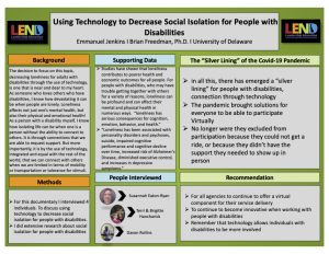 Using Technology to Decrease Social Isolation for People with Disabilities