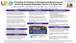 Promoting the Practices of Developmental Monitoring and Screening amongst Delawarean Parents of 0–5-year-olds