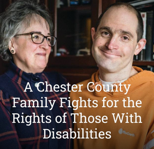 Screen capture of story as it appears online. Photo is of Denise Bailey with her son, Cailen, at their Chester County home.