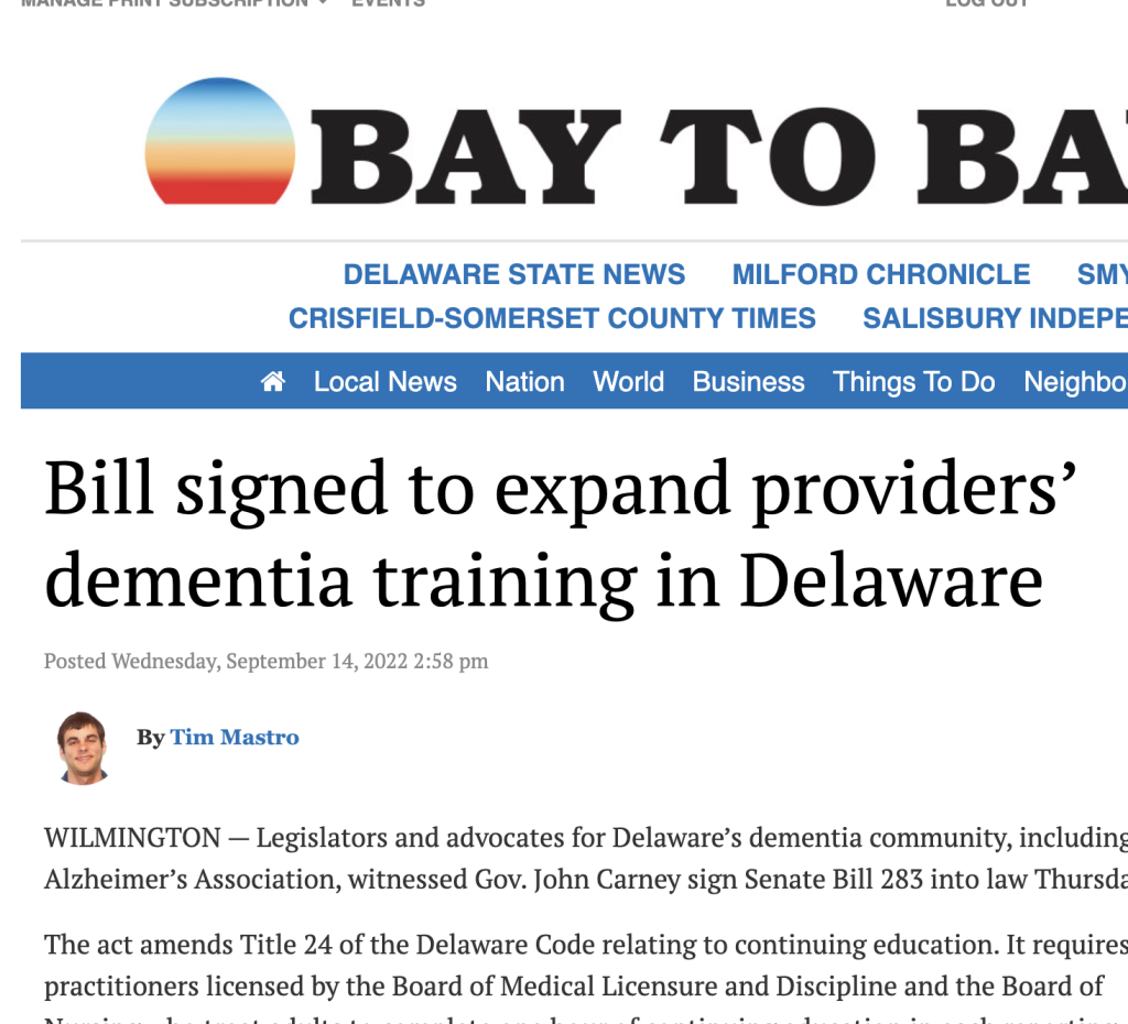 Screen shot of article on Bay to Bay news website