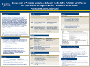 Comparison of Nutrition Guidelines between the Pediatric Nutrition Care Manual and the Children with Special Health Care Needs Pocket Guide