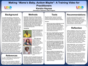 Making "Mama's Baby, Autism Maybe": A Training Video for Practitioners