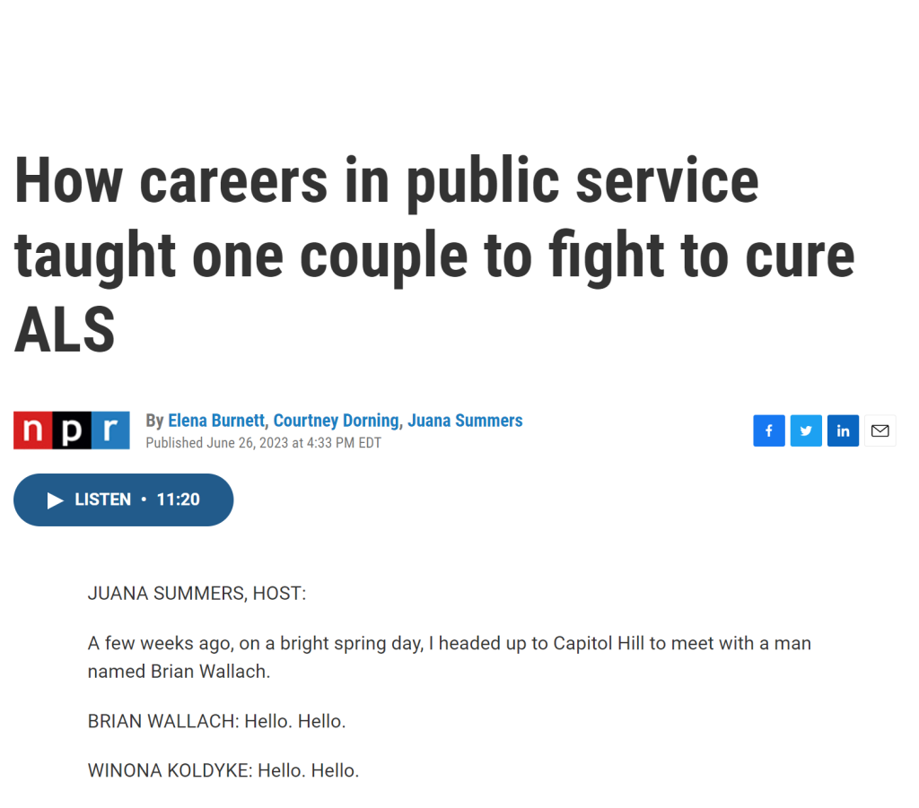 The story as it appears on the NPR website