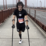 Alex Parra on the Golden Gate Bridge during the San Francisco Marathon