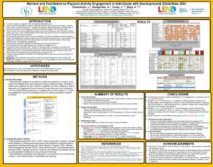 Barriers and Facilitators to Physical Activity Engagement in Individuals with Developmental Disabilities (DD)